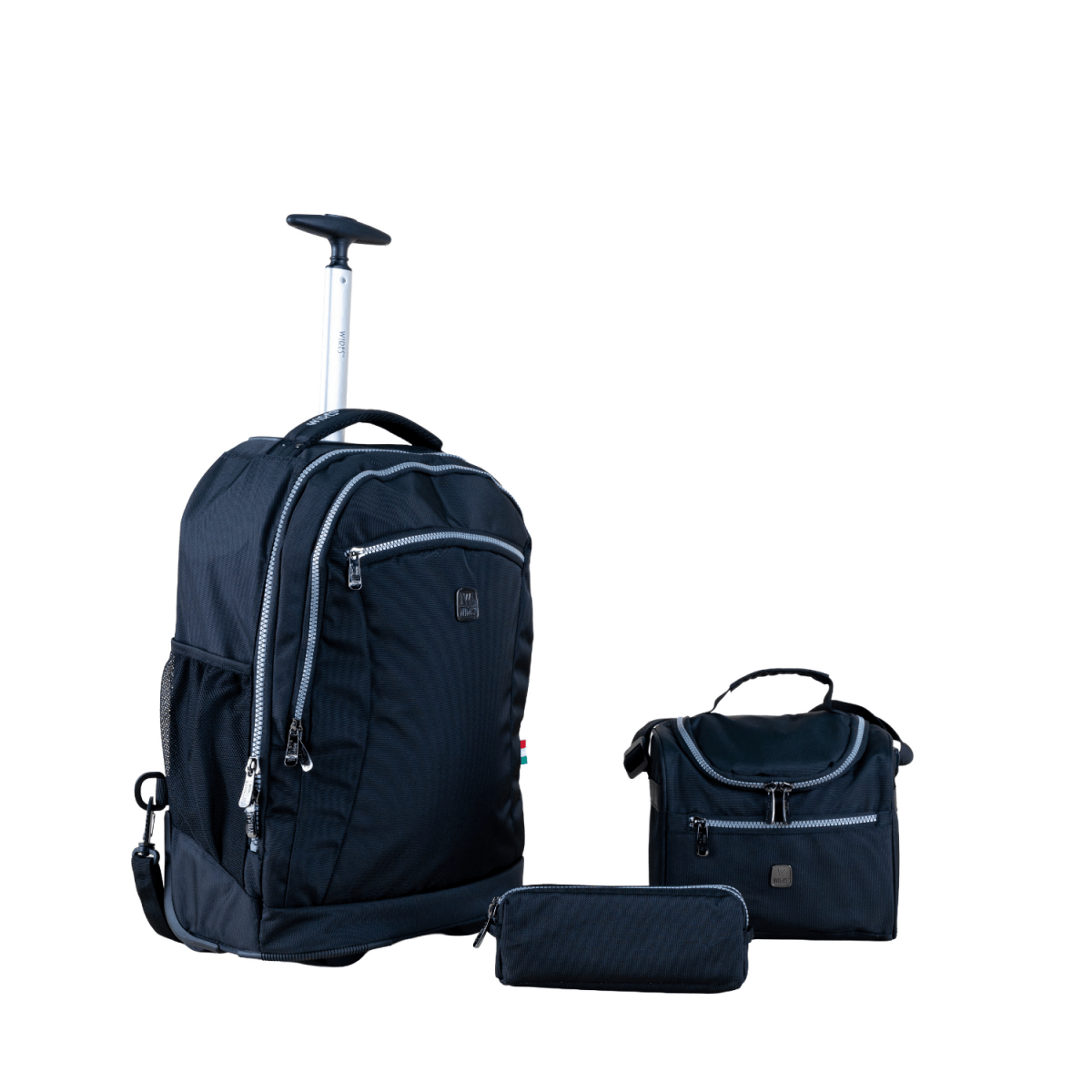 Black Small Wheel School Bags Trolly Set of 3pcs - MOON - Back 2 School - Wires